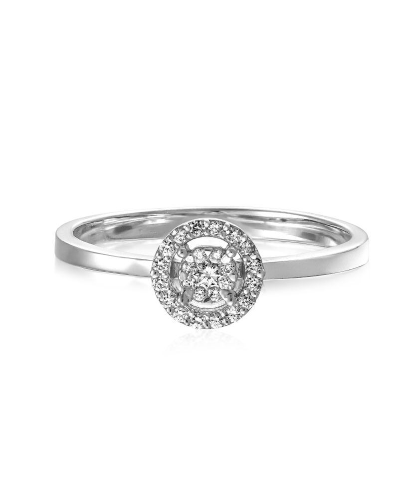 Кольцо из белого золота с бриллиантами