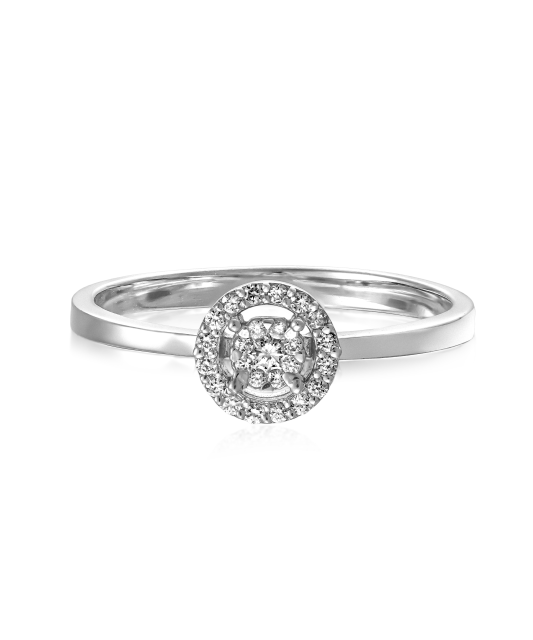 Valgest kullast sõrmus briljantidega