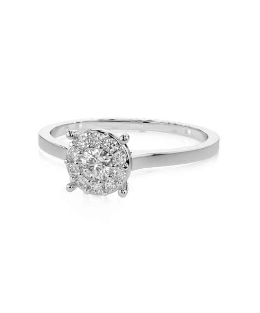 Valgest kullast sõrmus briljantidega