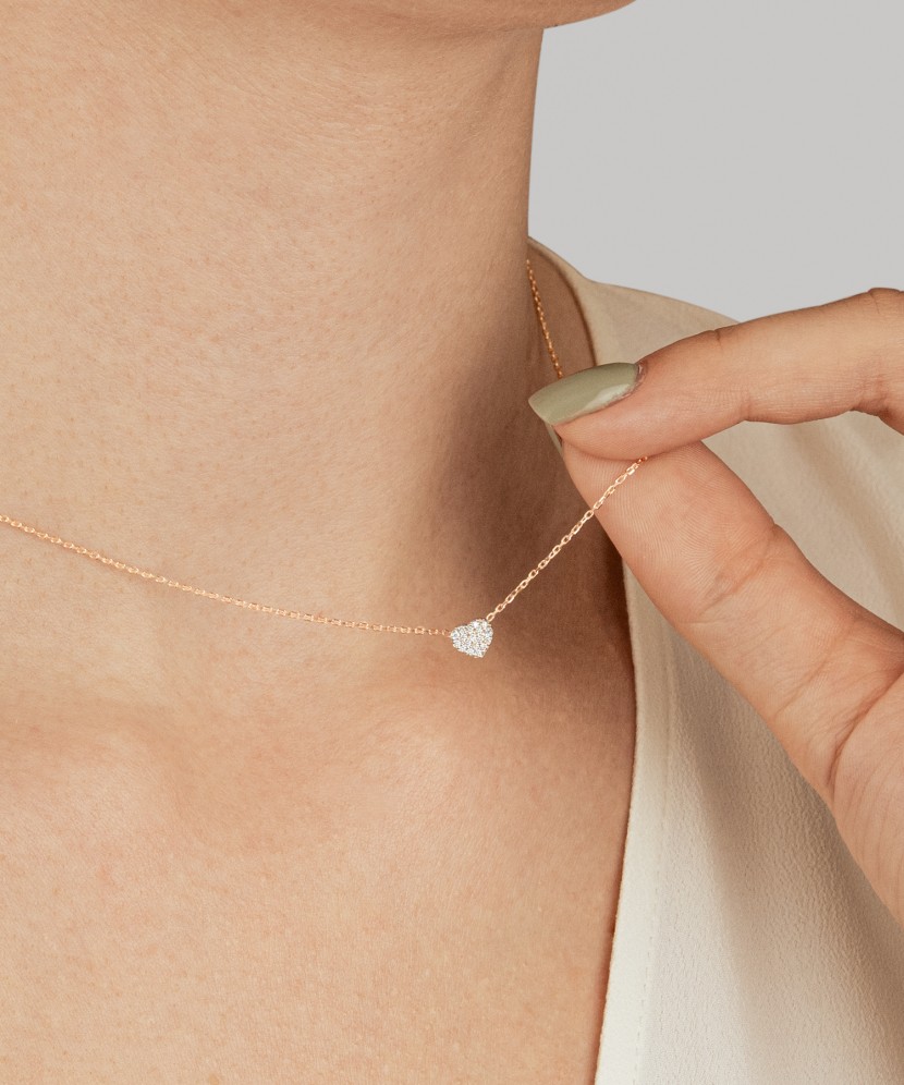 Цепочка из желтого золота с блестящей подвеской