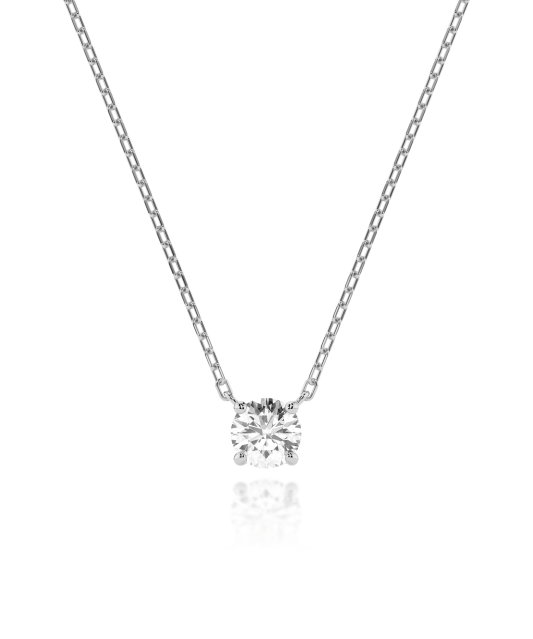 Valgest kullast kett briljantripatsiga