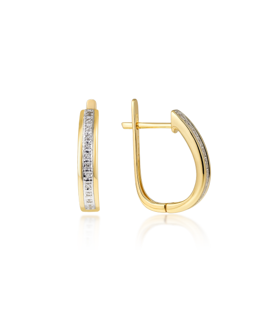 Kollase kullaga kõrvarõngad Briljantidega