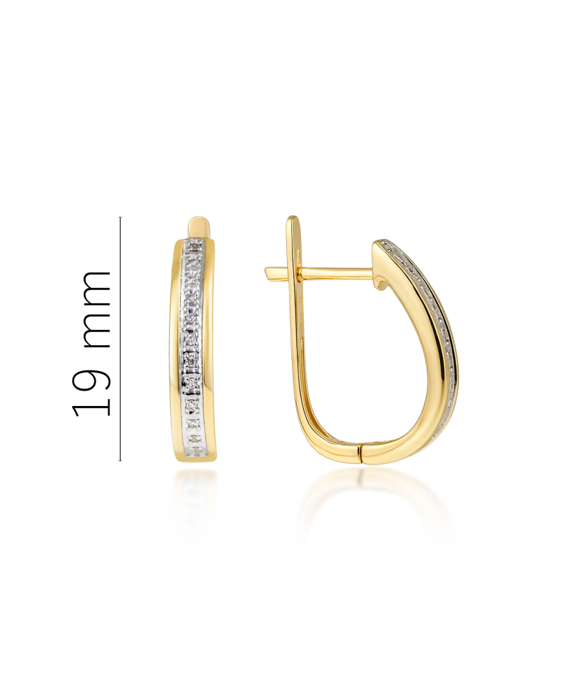 Kollase kullaga kõrvarõngad Briljantidega