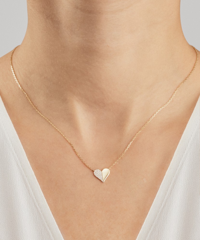 Kollase kulla kett teemantripatsiga