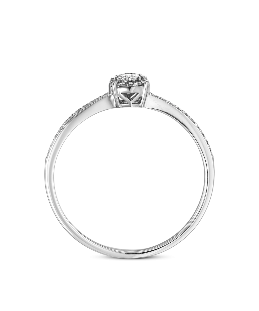 Valgest kullast sõrmus briljantidega