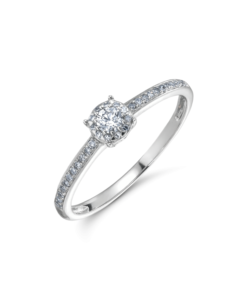 Valgest kullast sõrmus briljantidega