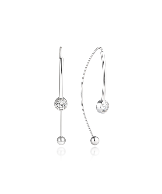 Hõbekõrvarõngad tsirkoonidega