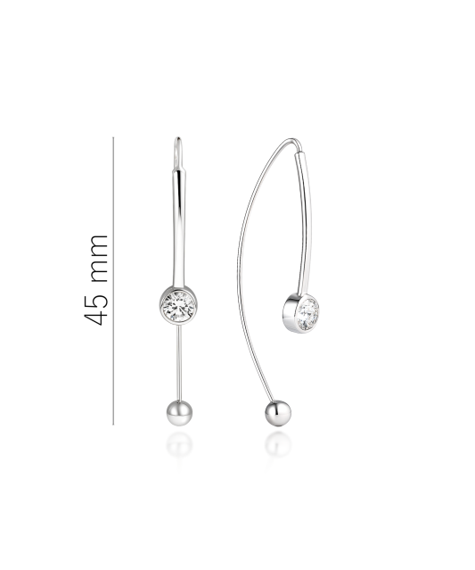 Hõbekõrvarõngad tsirkoonidega