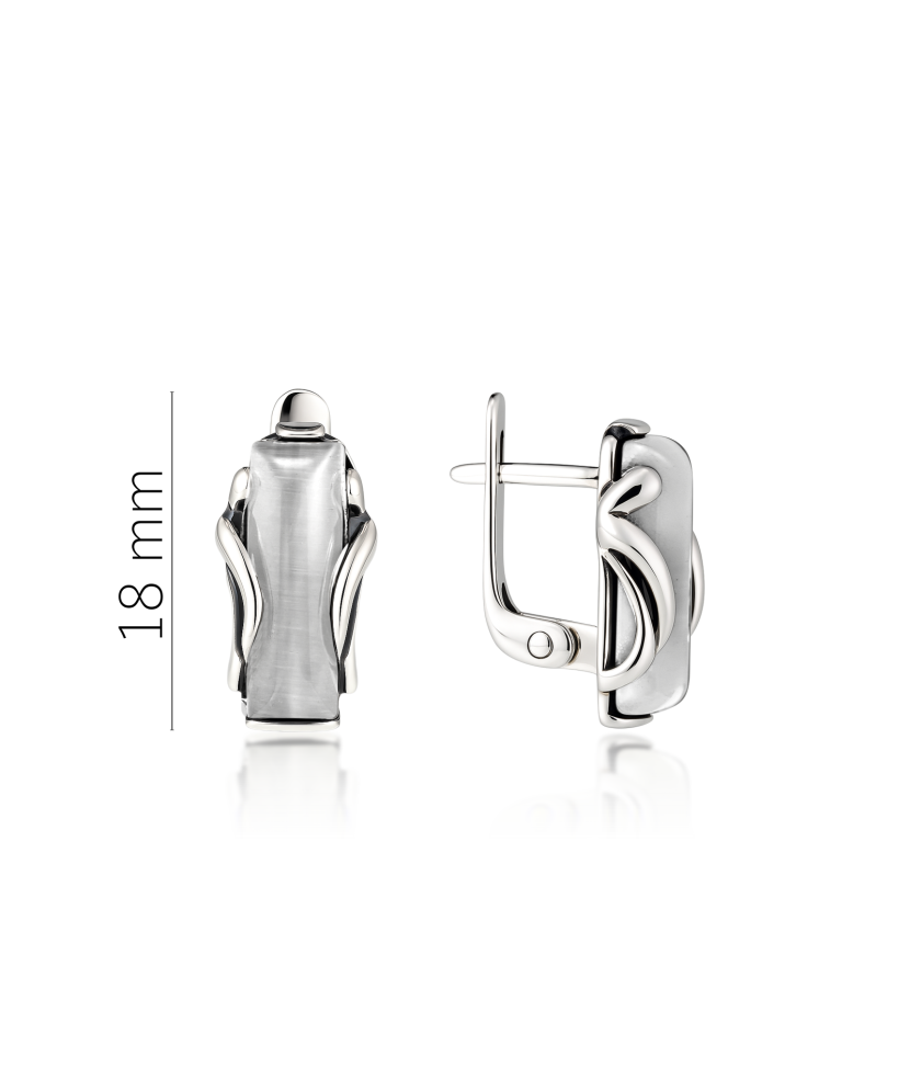 Hõbekõrvarõngad kassisilma kiviga