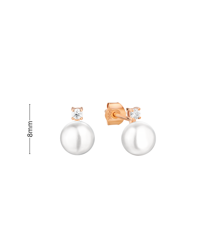 Kullakõrvarõngad pärlite ja tsirkoonidega