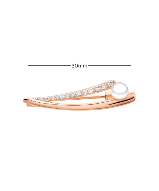 Брошь из позолоченного серебра с жемчугом