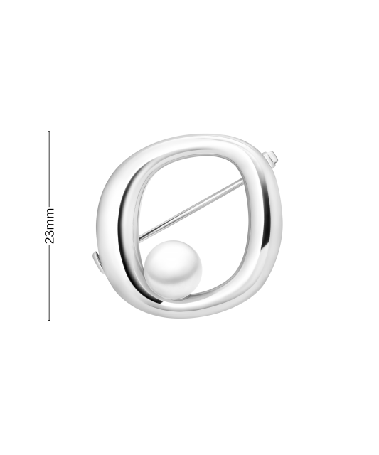 Серебряная брошь с жемчугом