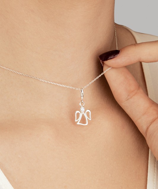 Hõberipats tsirkooniga "ingel"