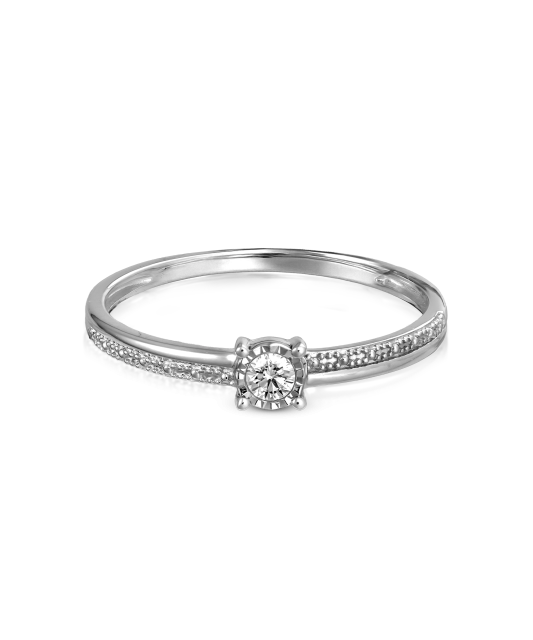 Кольцо из белого золота с бриллиантами