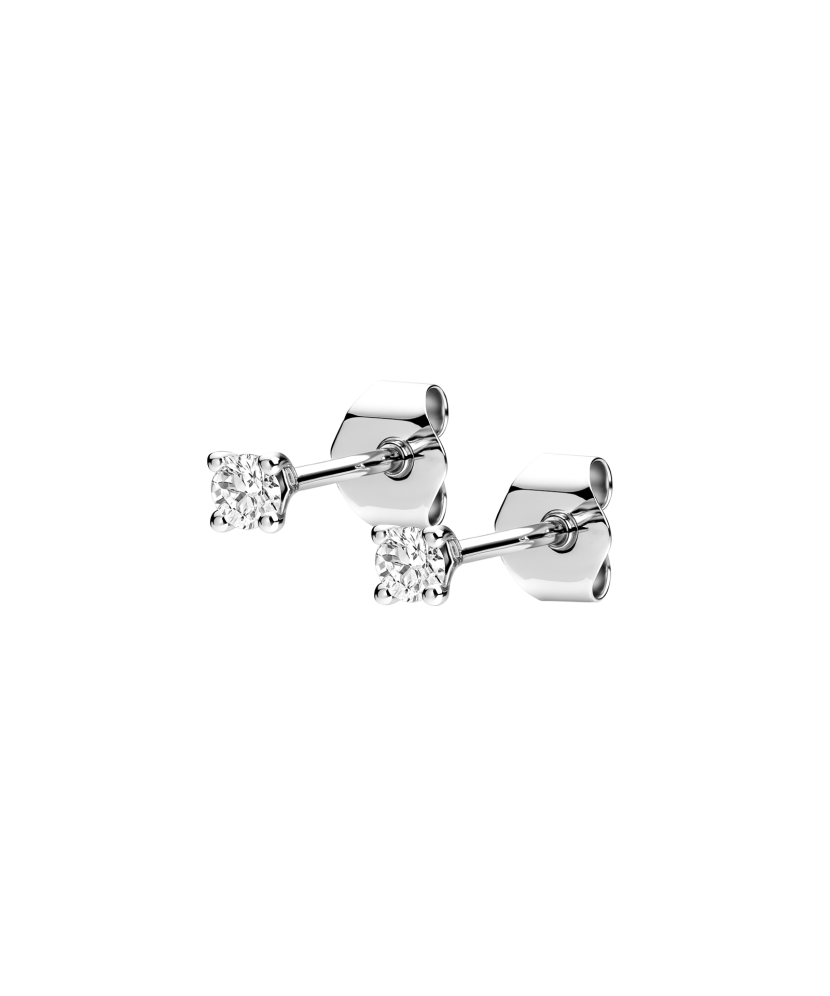 Valge kullast kõrvarõngad teemanditega