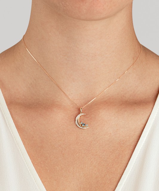 Kullast ripats Londoni topaaside, topaaside ja teemanditega “Kuu”