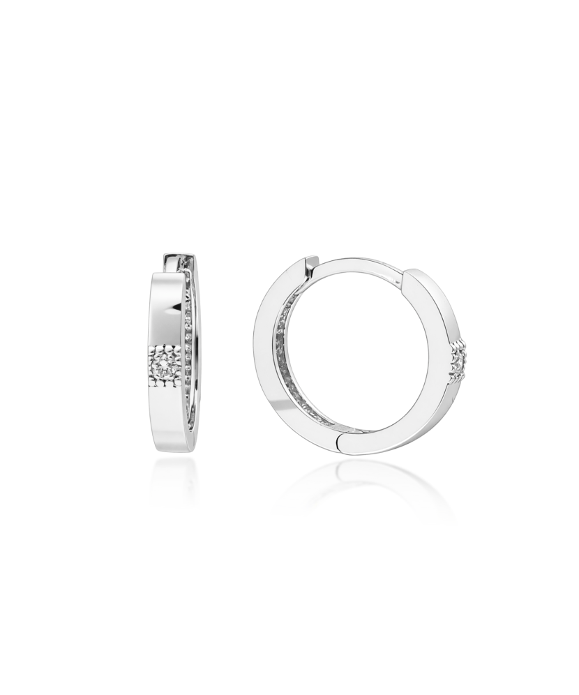 Valgest Kullast Kõrvarõngad teemantidega