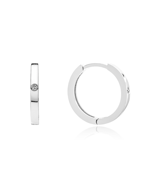 Valgest Kullast Kõrvarõngad teemantidega