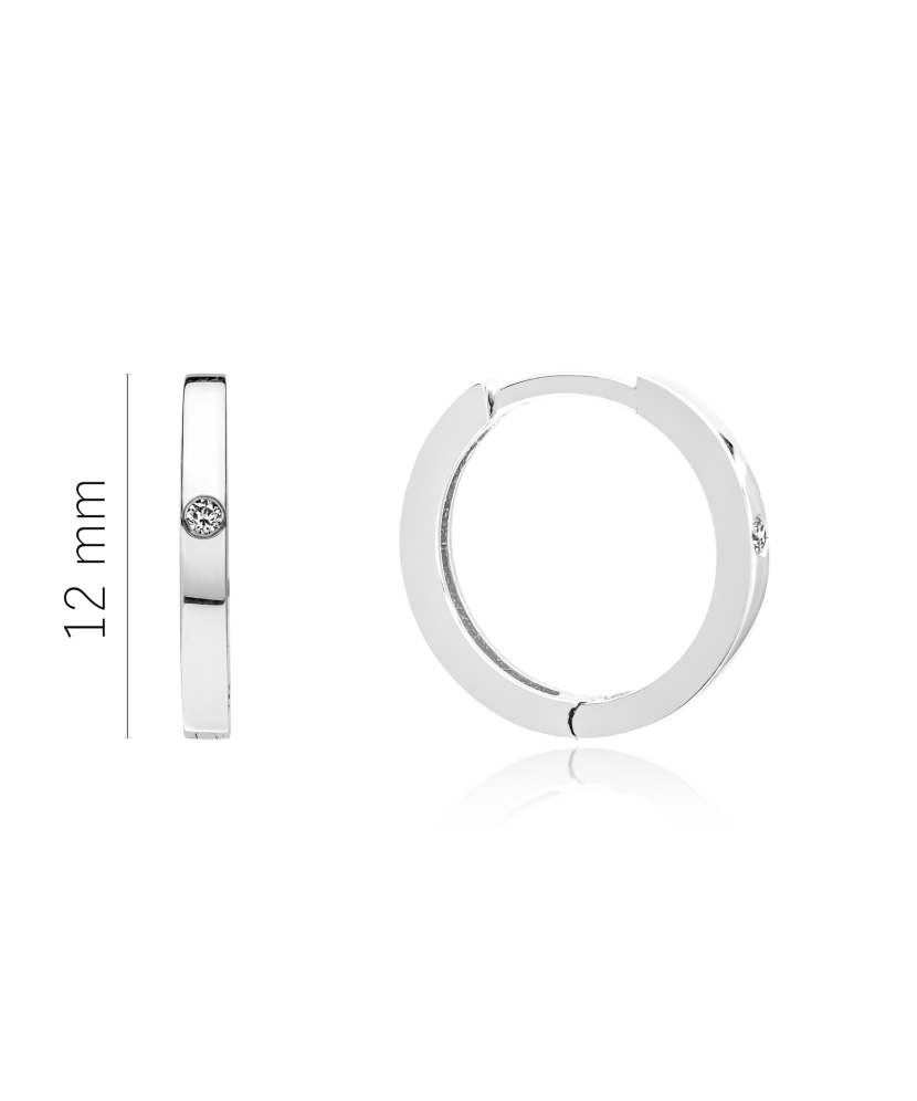 Valgest Kullast Kõrvarõngad teemantidega