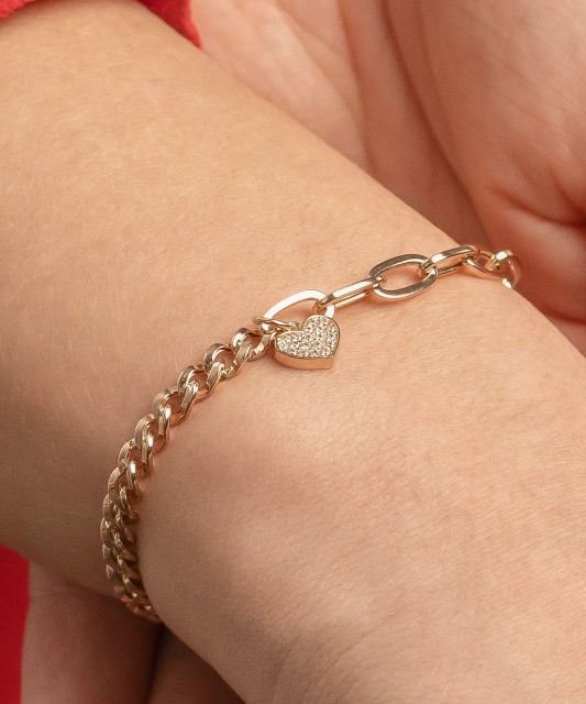 Золотой браслетс цирконами