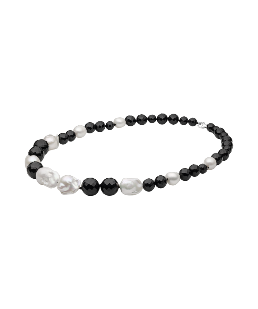 Ожерелье с ониксом и жемчугом Касуми