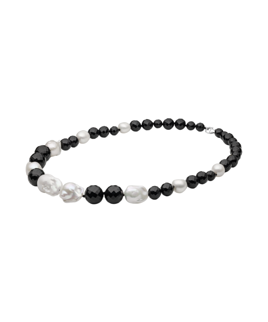 Ожерелье с ониксом и жемчугом Касуми