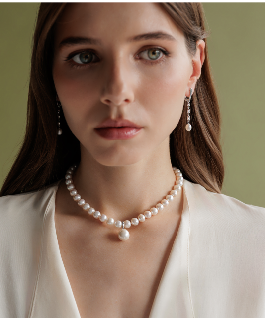 Hõbekõrvarõngad pärlite ja tsirkoonidega