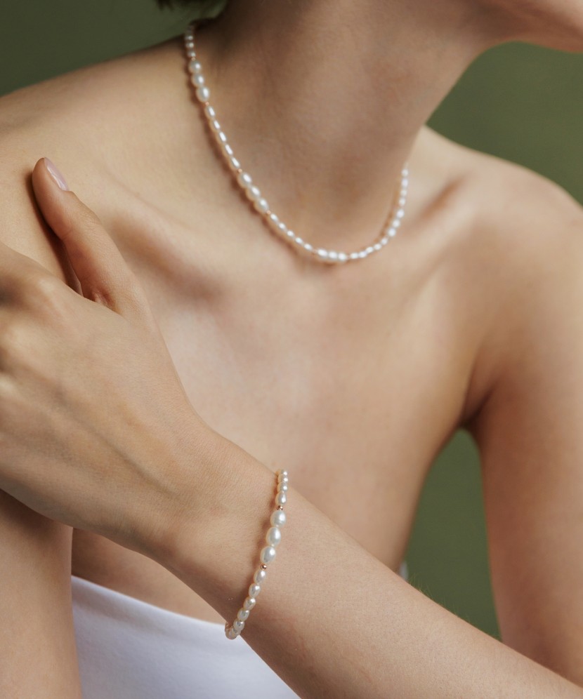 Pärlikäevõru ülekullatud hõbedaga