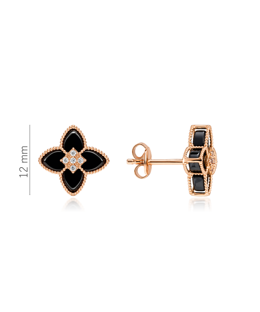 Kuldist kõrvarõngad oonüksite ja tsirkoonidega