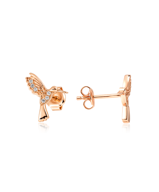 Kuldkõrvarõngad tsirkoonidega “Kolibri”