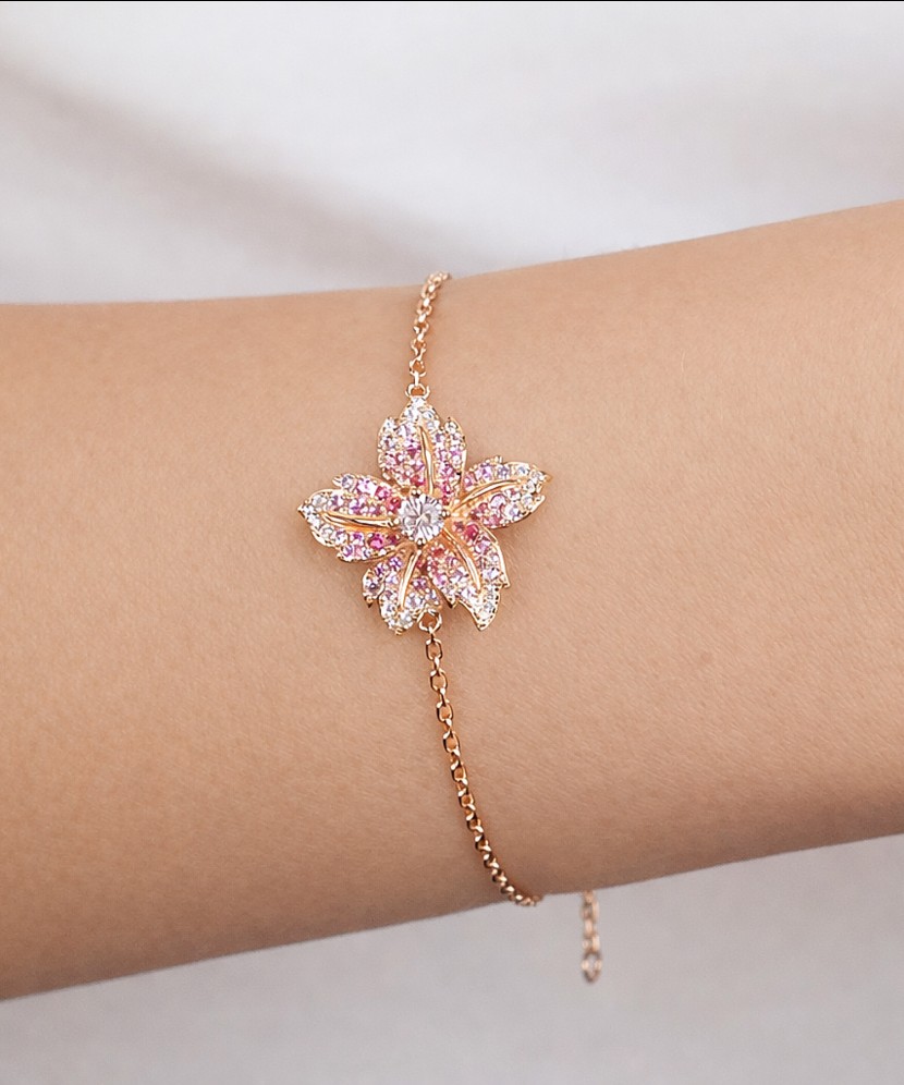 Браслет из позолоченного серебра с цирконами