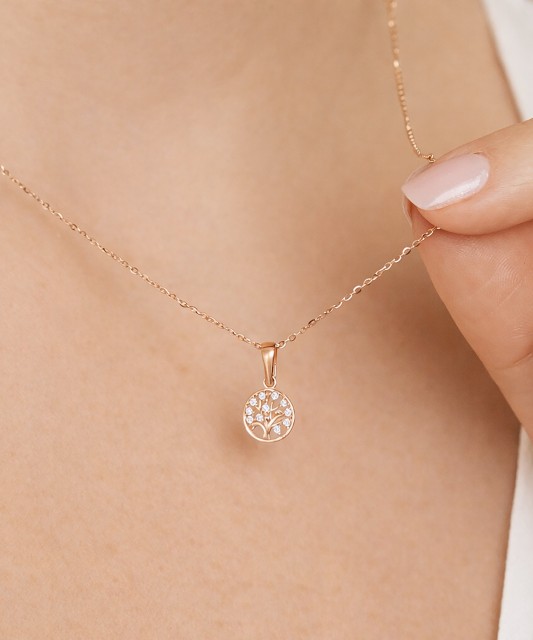 Kuldripats tsirkoonidega "elupuu"