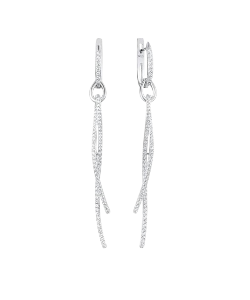 Hõbekõrvarõngad tsirkoonidega