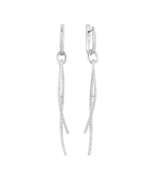 Hõbekõrvarõngad tsirkoonidega