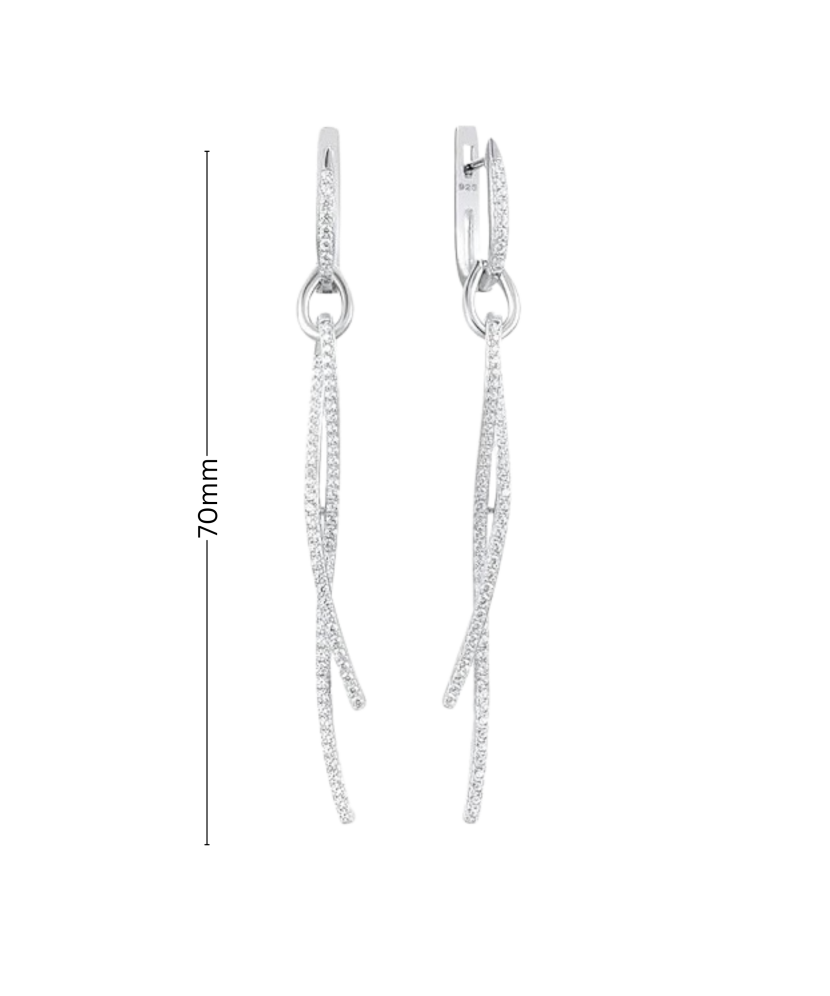 Hõbekõrvarõngad tsirkoonidega