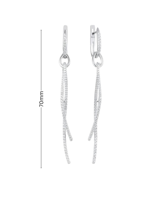 Серьги из серебра с цирконами