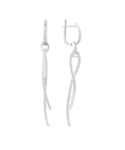 Серьги из серебра с цирконами