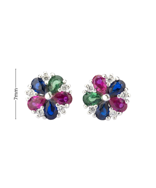 Hõbekõrvarõngad tsirkoonidega "Lills"