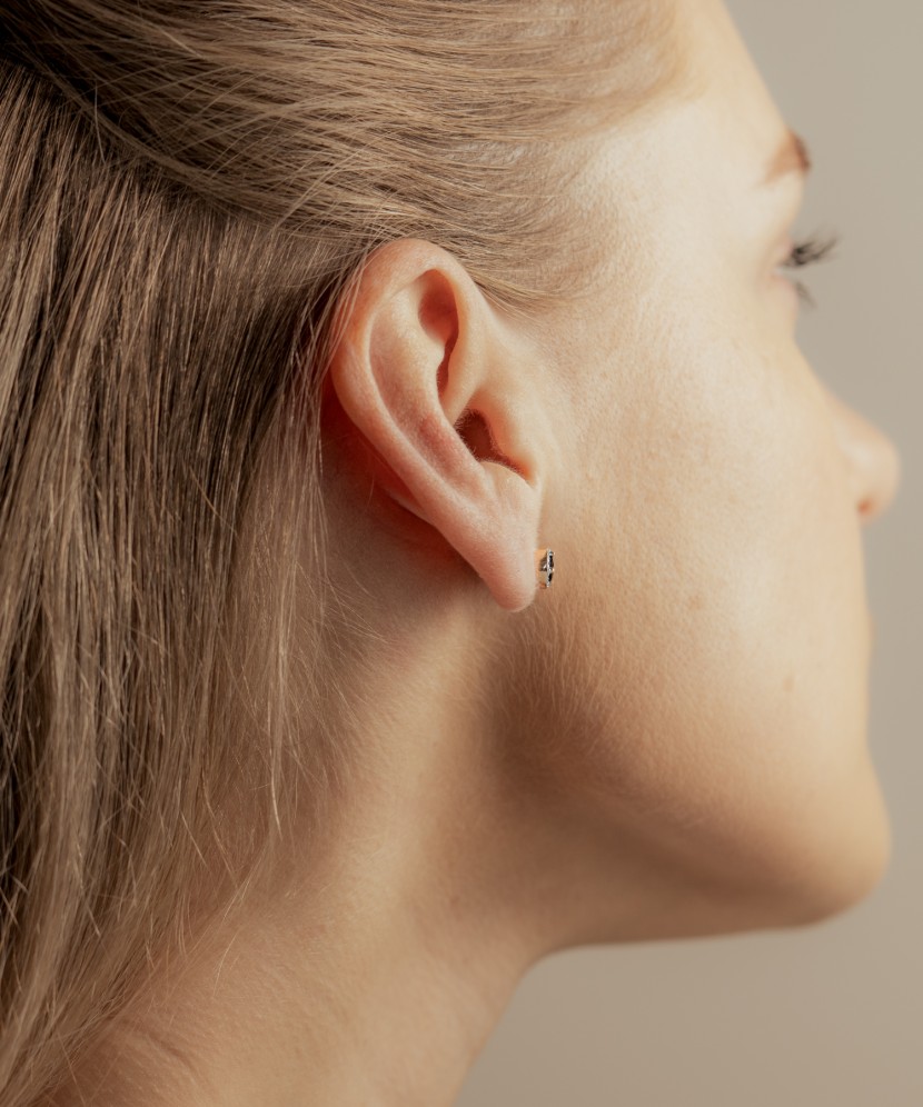 Kollasest kullast kõrvarõngad safiiride ja teemantidega