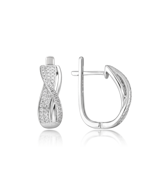 Hõbekõrvarõngad tsirkoonidega