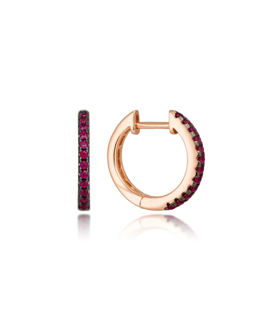 Kullatud hõbedast kõrvarõngad nano-rubiinidega