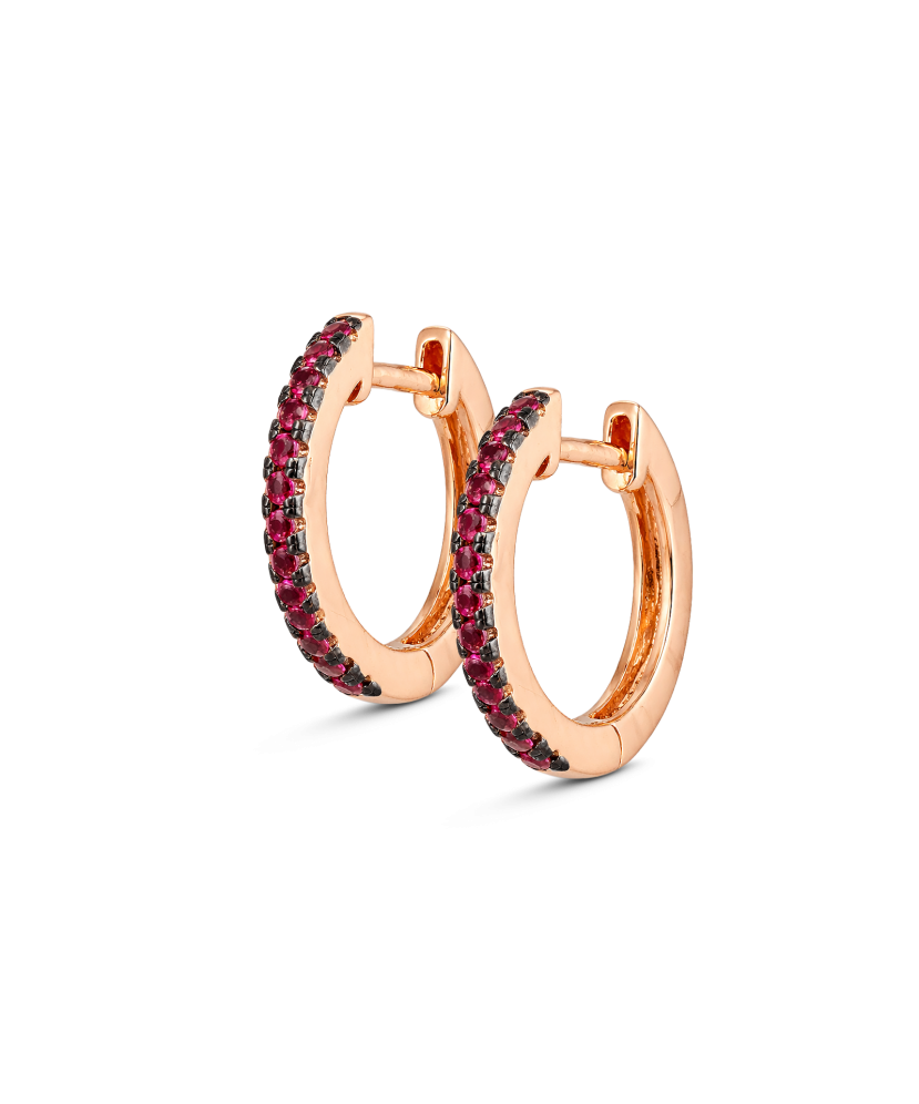 Kullatud hõbedast kõrvarõngad nano-rubiinidega