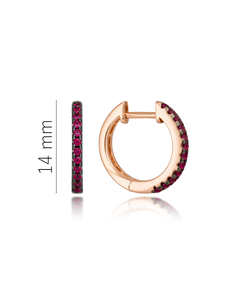 Позолоченные серебряные серьги с нано-рубинами