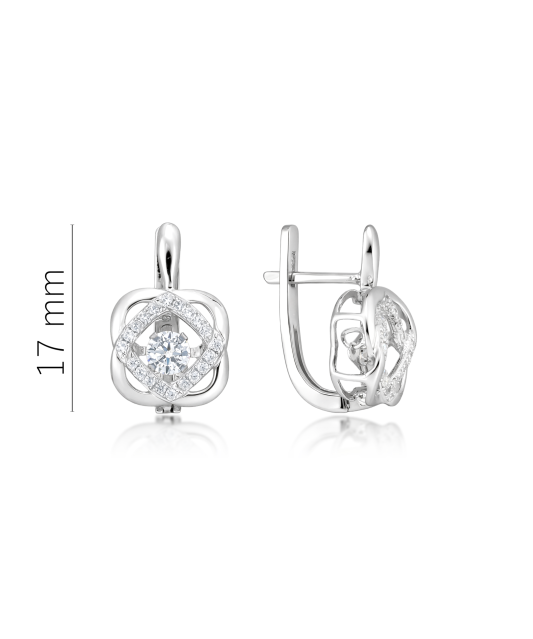 Hõbekõrvarõngad tsirkoonidega