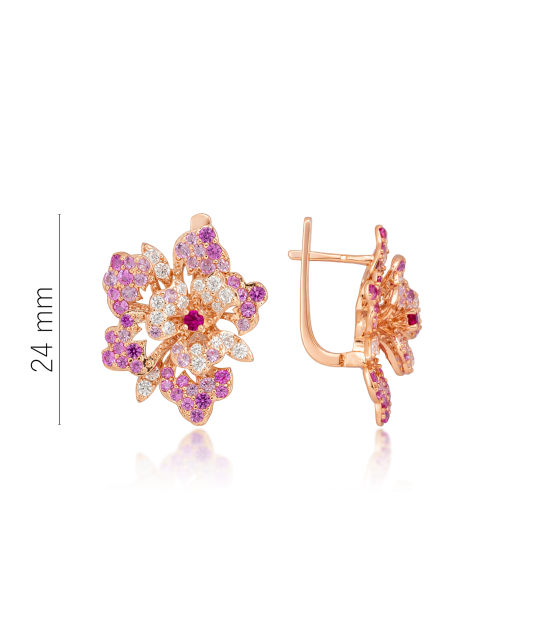 Kullatud hõbedast kõrvarõngad nano-safiiride ja tsirkoonidega