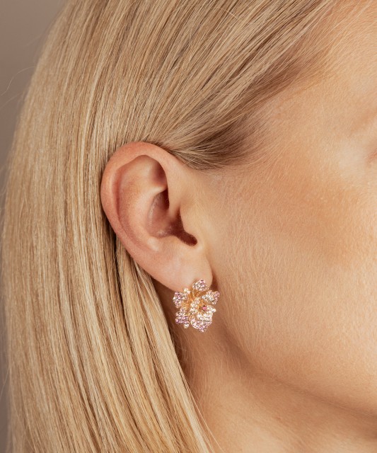 Kullatud hõbedast kõrvarõngad nano-safiiride ja tsirkoonidega