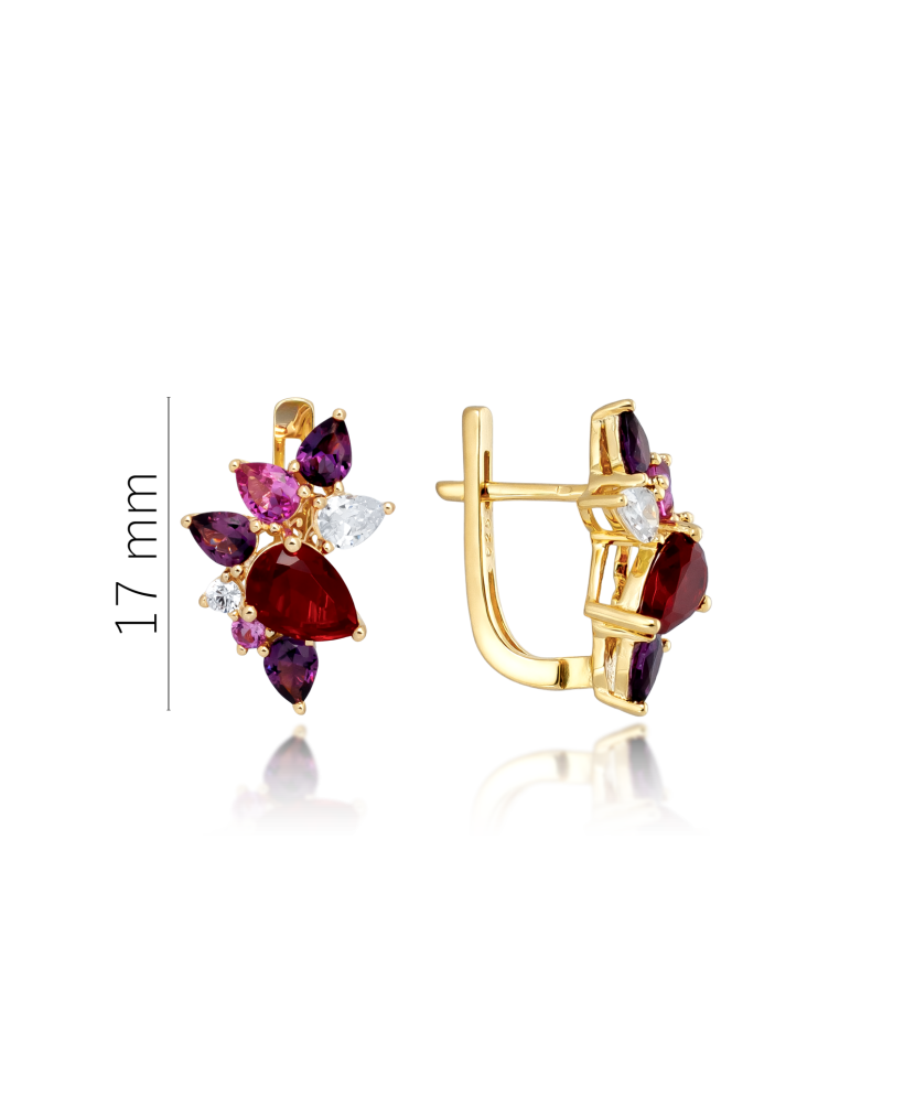 Kullatud hõbekõrvarõngad tsirkoonidega