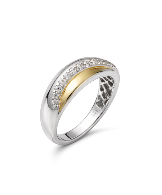 Kullatud Hõbesõrmus tsirkoonidega