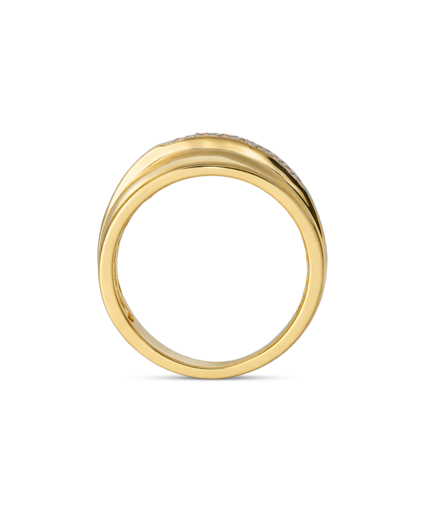 Кольцо из золочёного серебра с фианитами