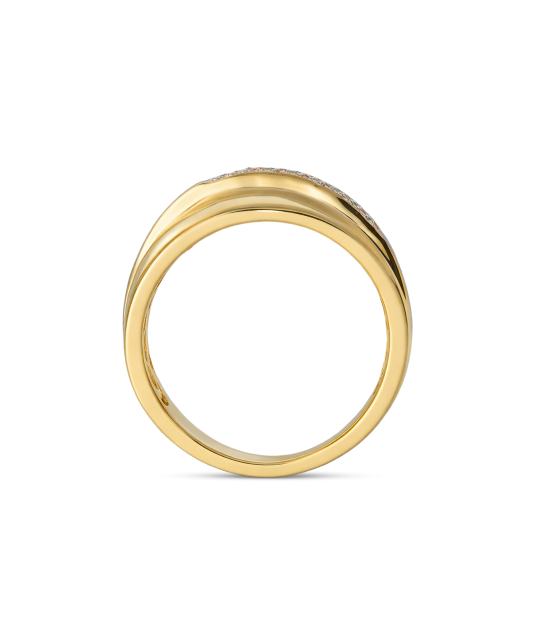 Кольцо из золочёного серебра с фианитами